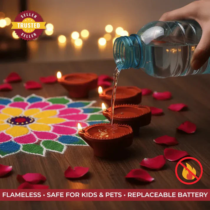 Premium Water Sensor LED Diya - Just Add Water & Let Your Home Glow!