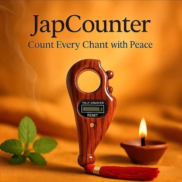 Digital Finger Tally Counter with Wood Finish – Prayer & Meditation Bead Counter