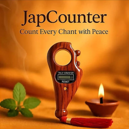 Digital Finger Tally Counter with Wood Finish – Prayer & Meditation Bead Counter